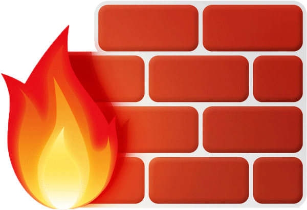 Graphic showing fire and a brick wall