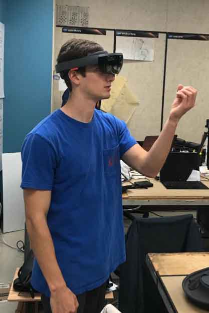 Students looking through HoloLens