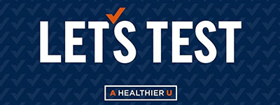 Auburn's 'Let's test' logo to promote sentinel testing