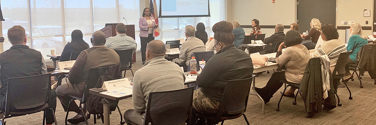 Dr. LaKami Baker presenting Overview of Community Development for the ACCMA Public Management & Community Development course in Prattville, AL.