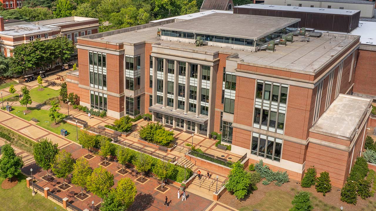 Outside the Mell Classroom building
