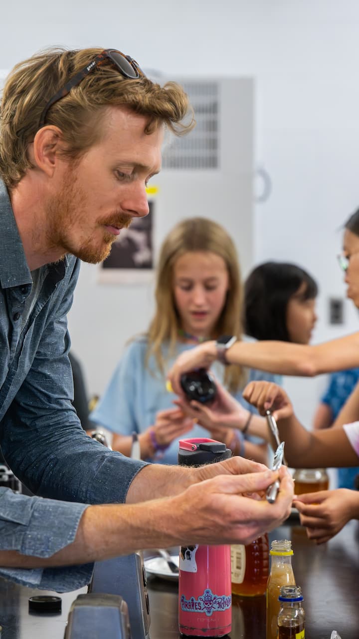 teacher with students