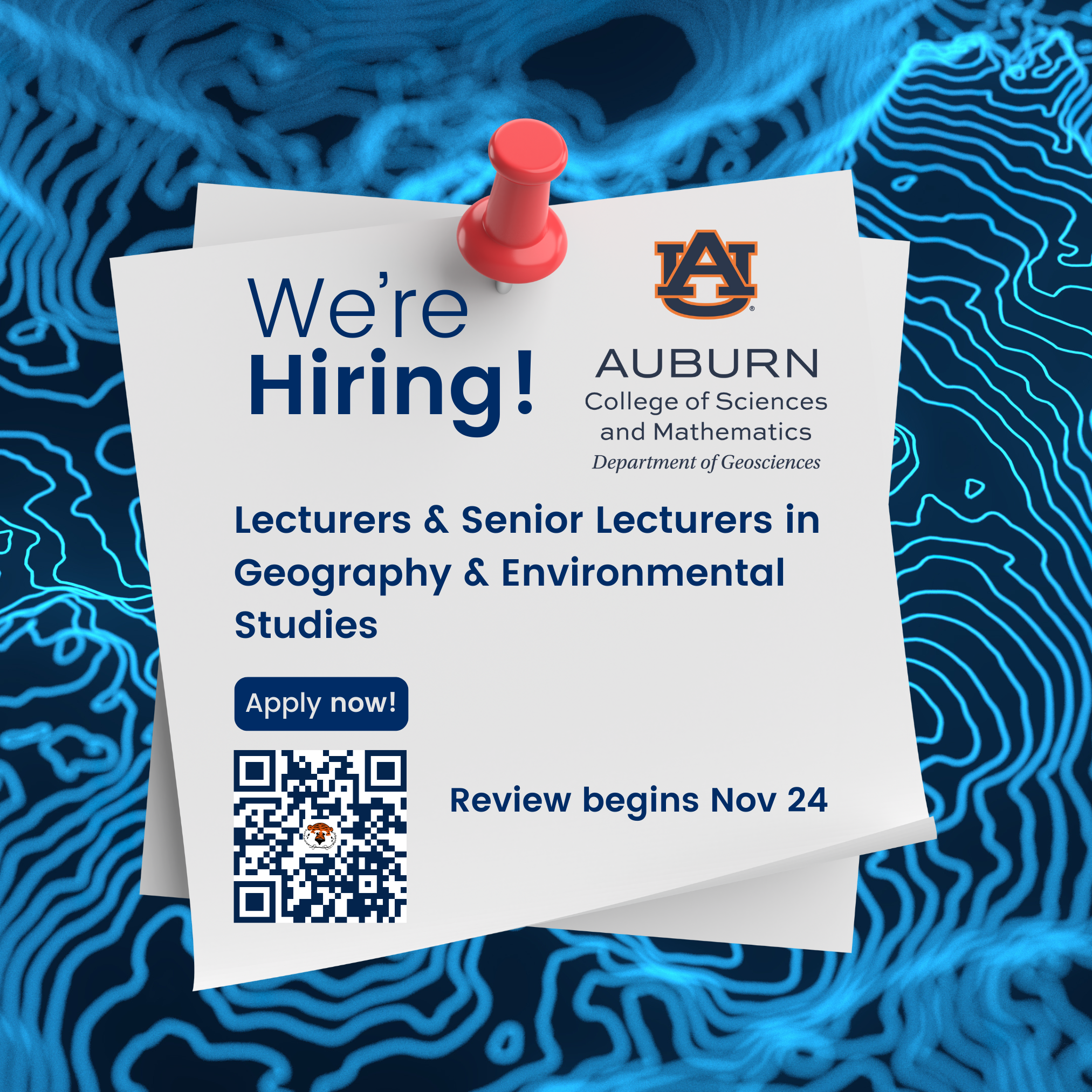 Lecturer/Senior Lecturer in Geography & Environmental Studies