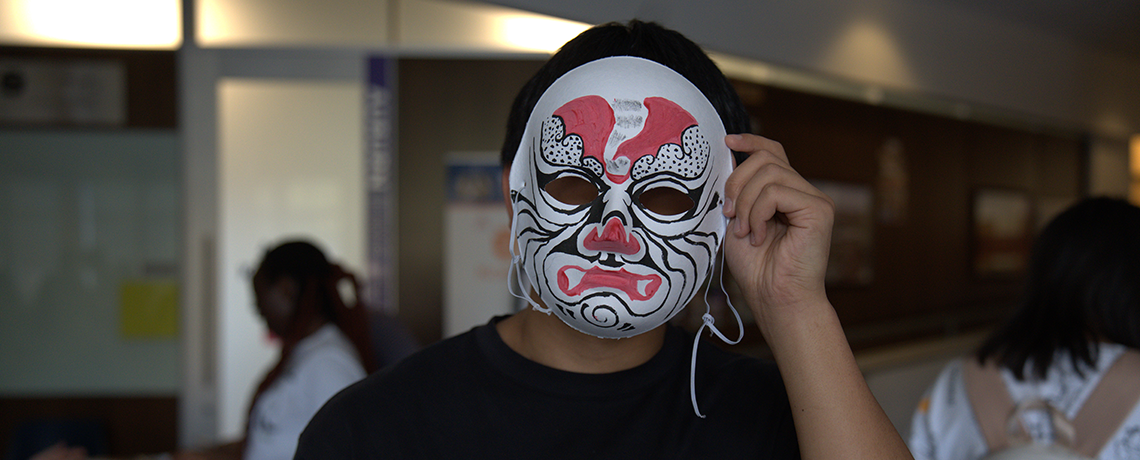 Student wearing a mask