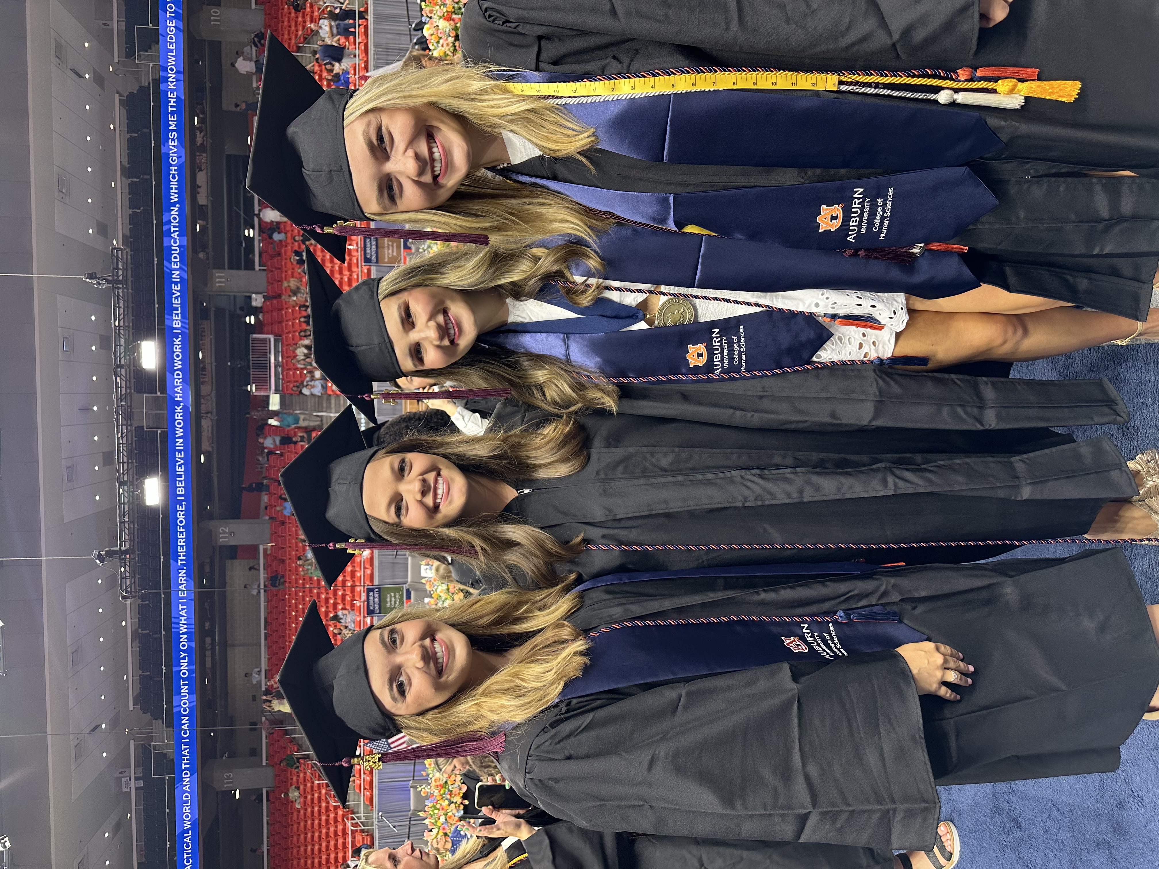 Kallie Callan, Lillie Cotten, Anna Carmichael and Callie McFall, summer 2024 graduates from the College of Human Sciences