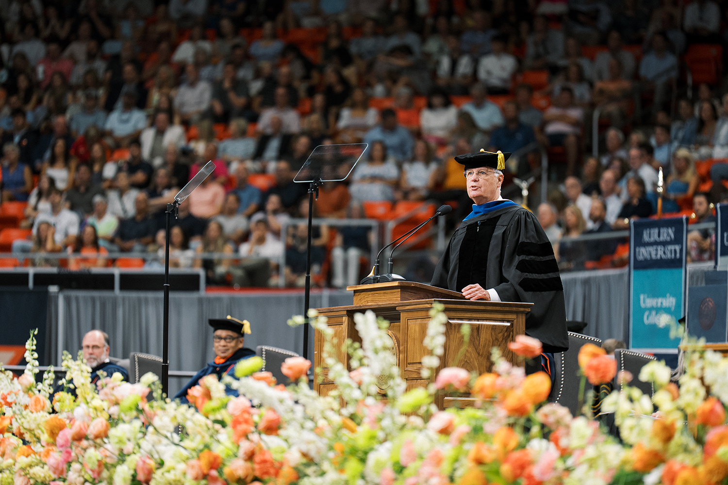 Dr. Gordon Sumner speaking during Auburn University Summer 2026 commencement