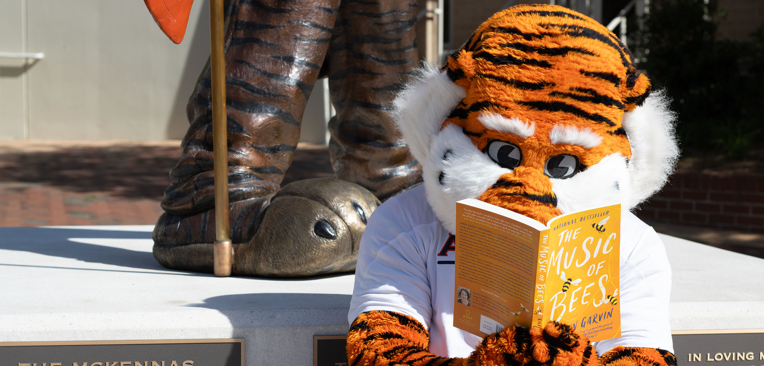 Aubie reading The Music of Bees