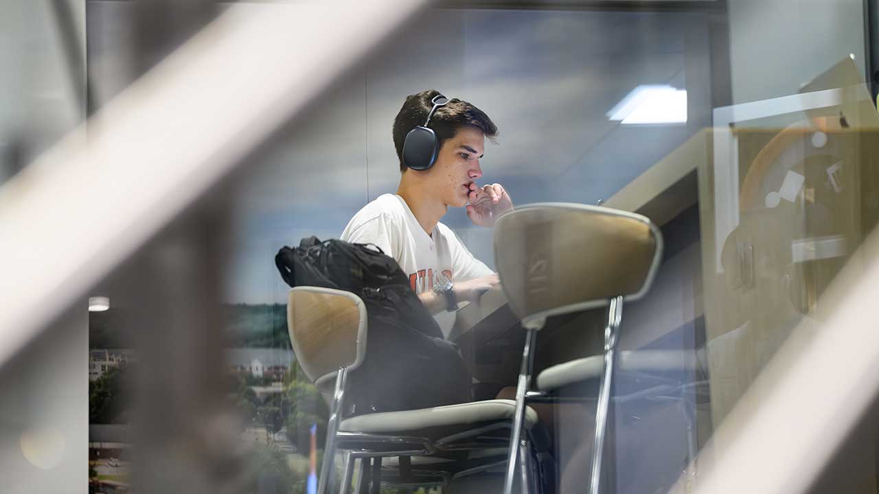 Photo of student studying