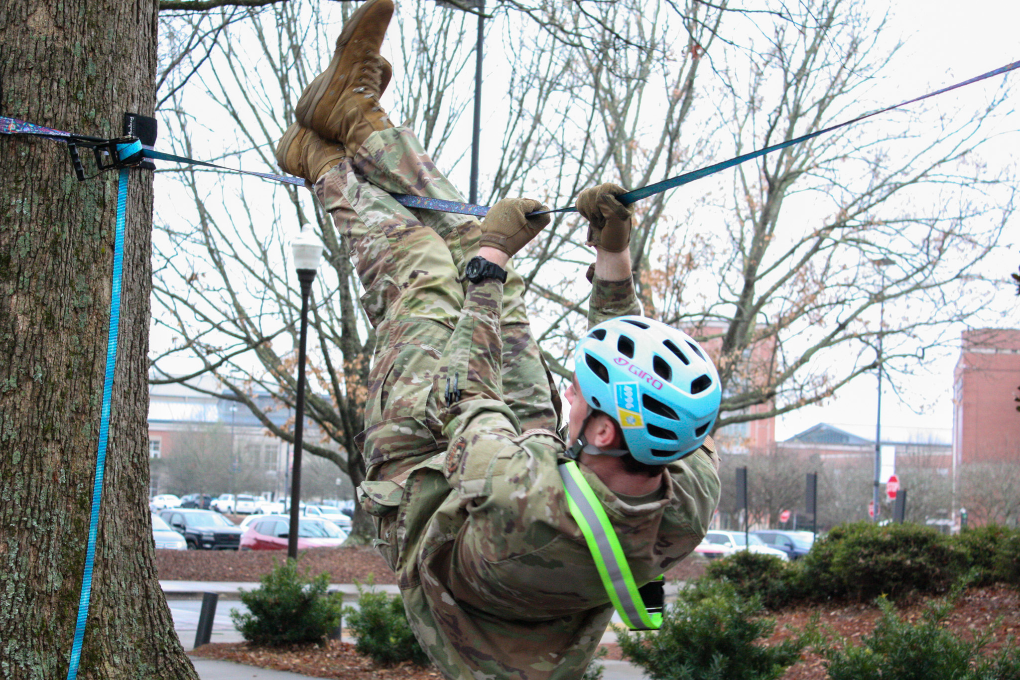 Cadets in a truckbed.