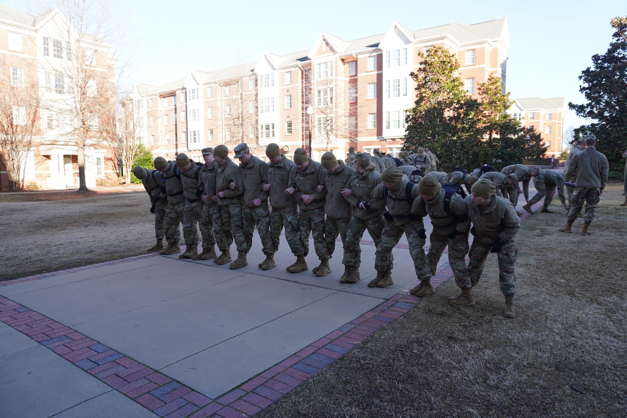 Cadets doing a leadership exercise.