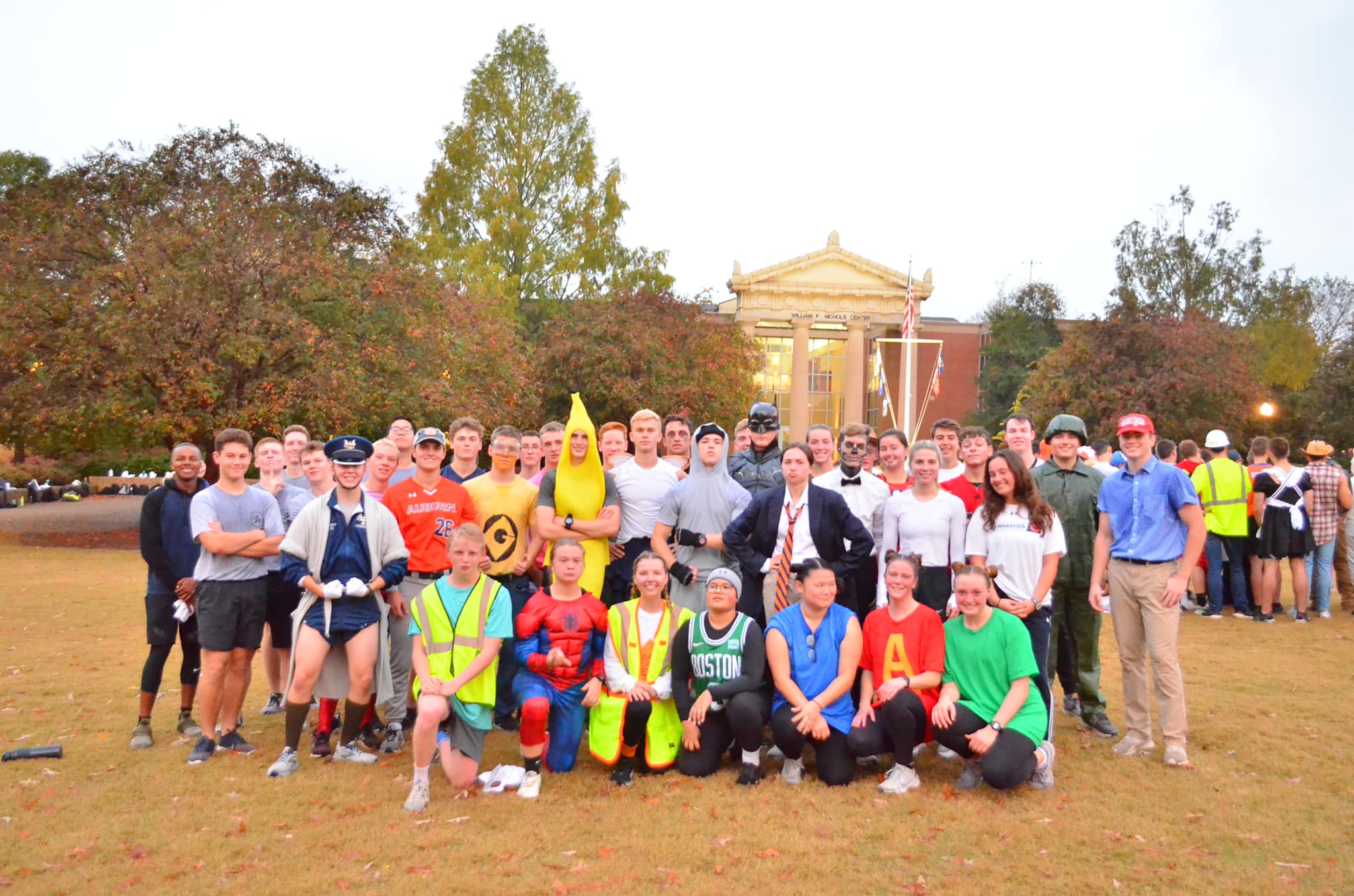 Cadets in halloween costumes.