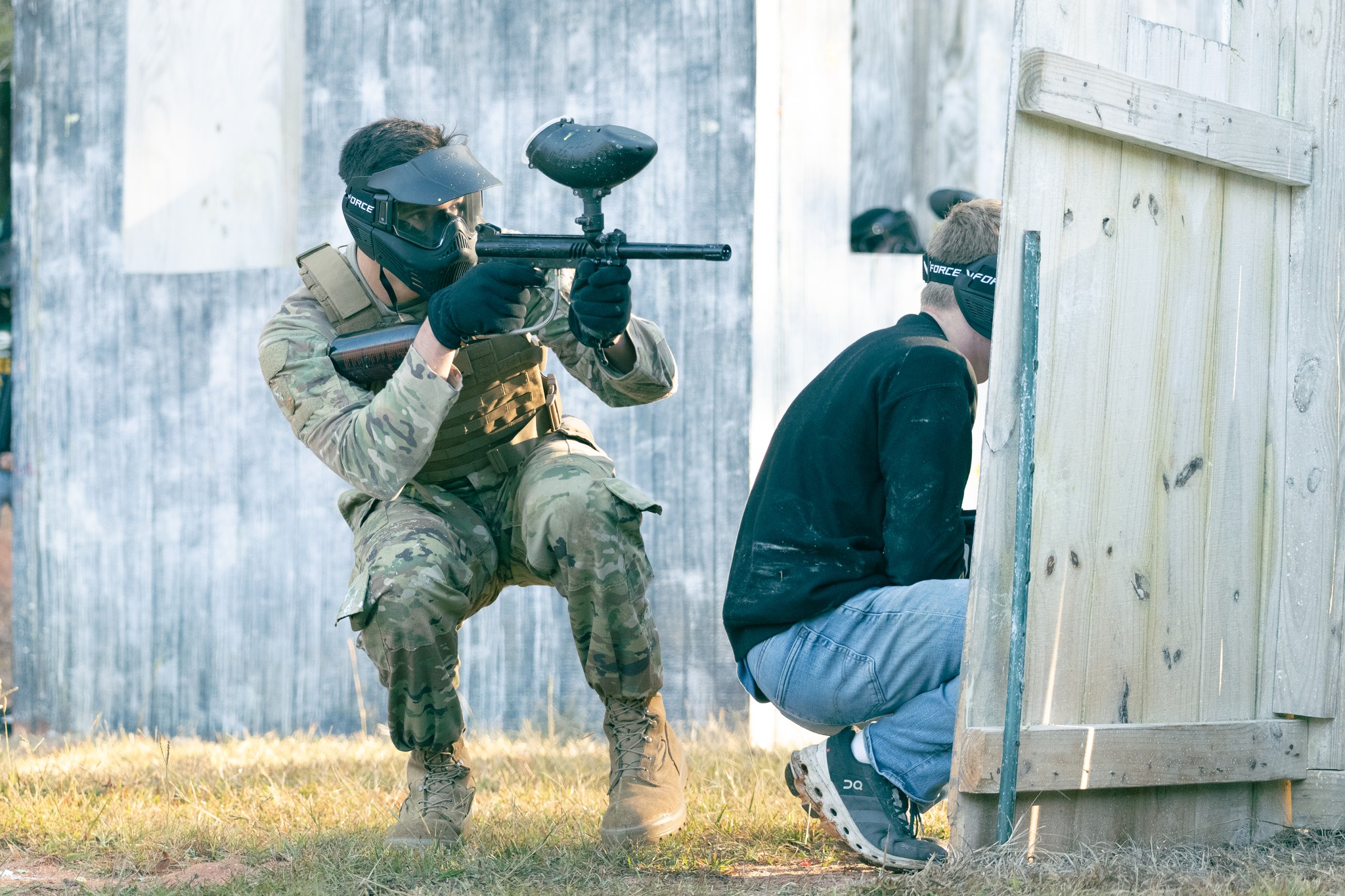 Cadet playing paintball.