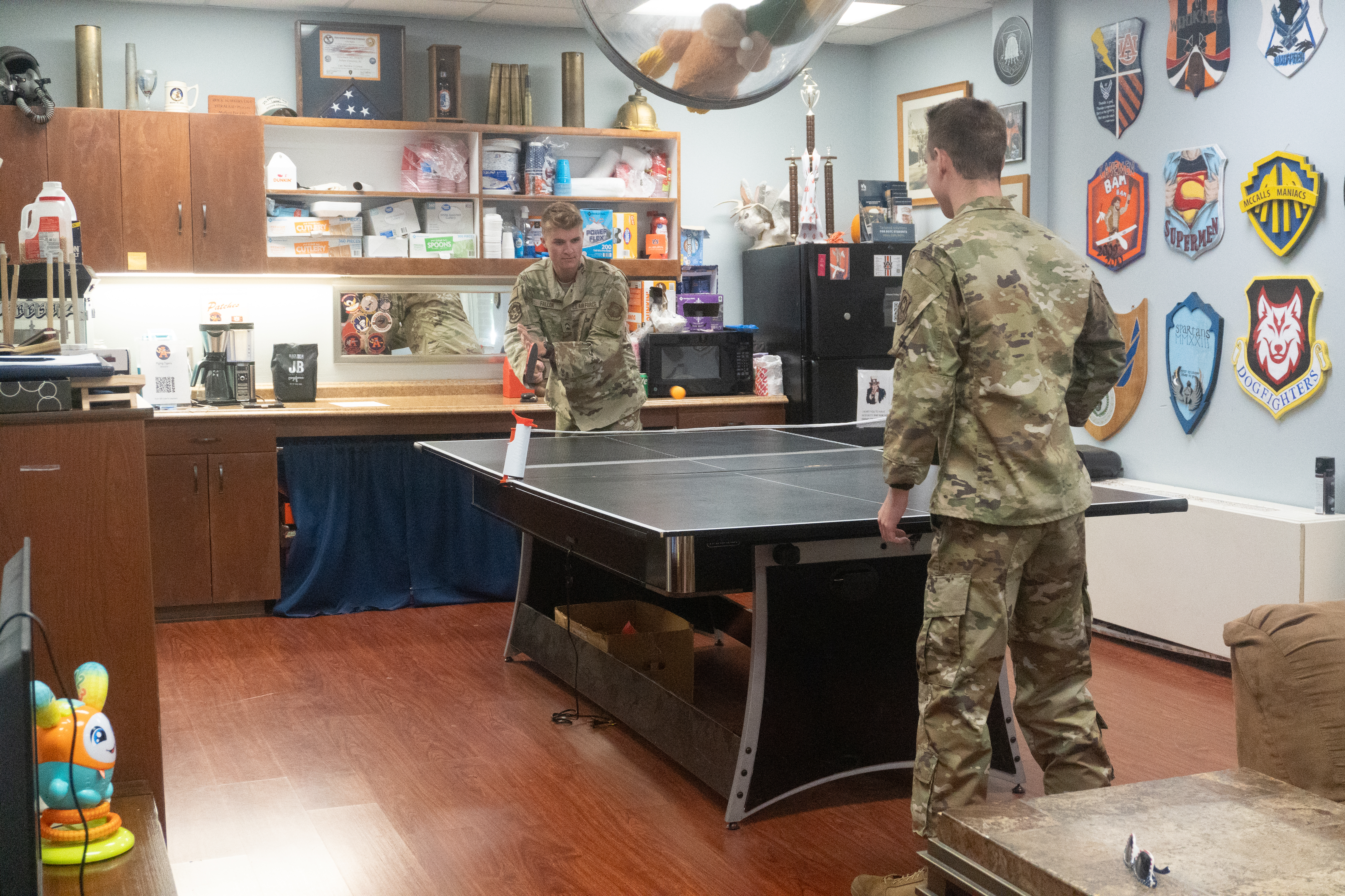 Cadets playing ping pong.