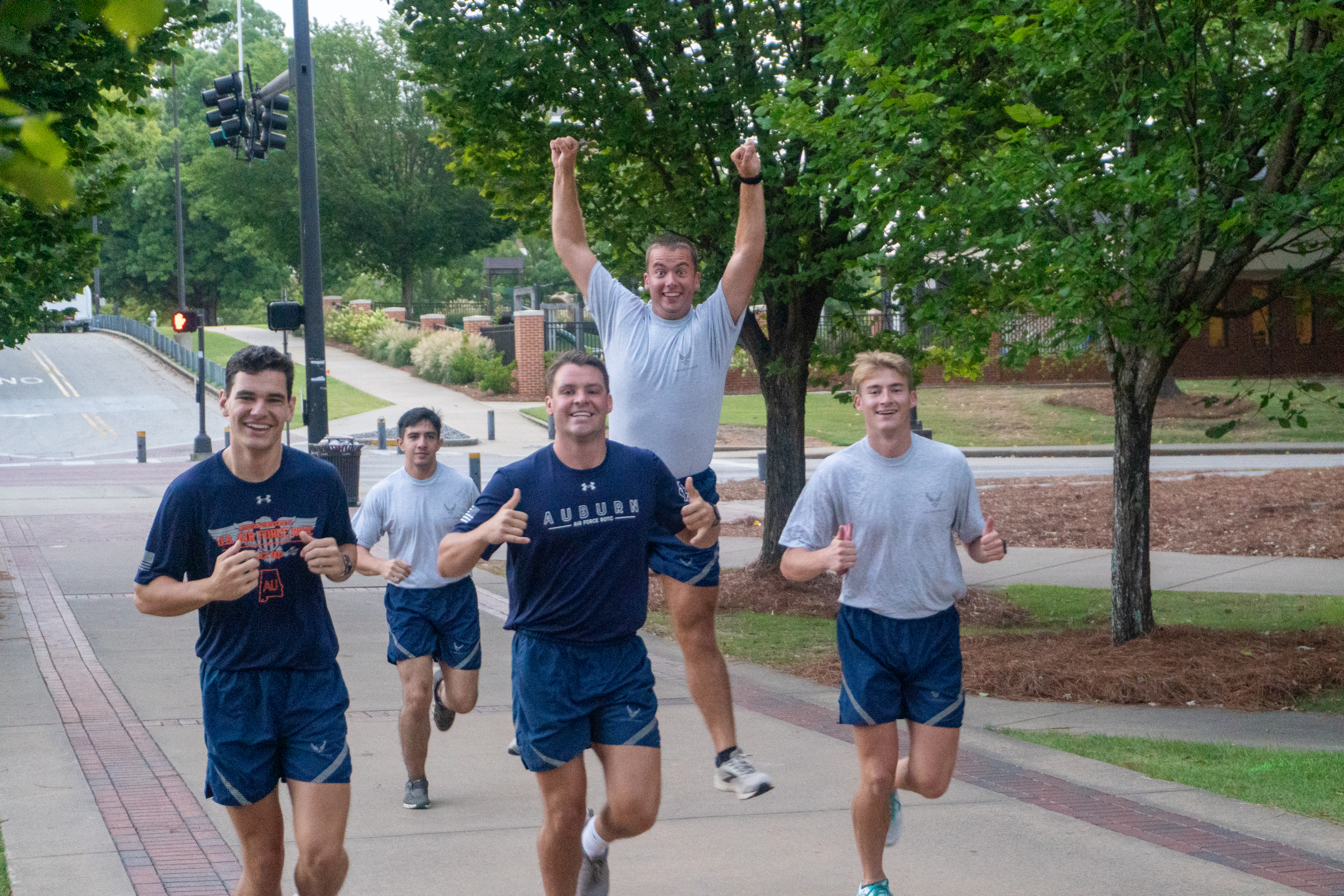 Cadets running at PT.