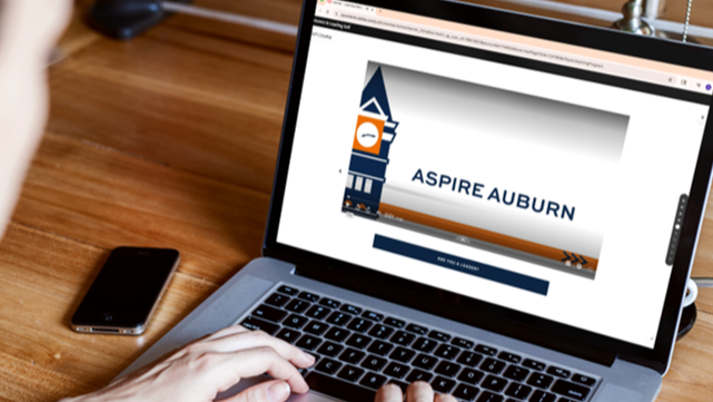 laptop with Aspire Auburn on the screen