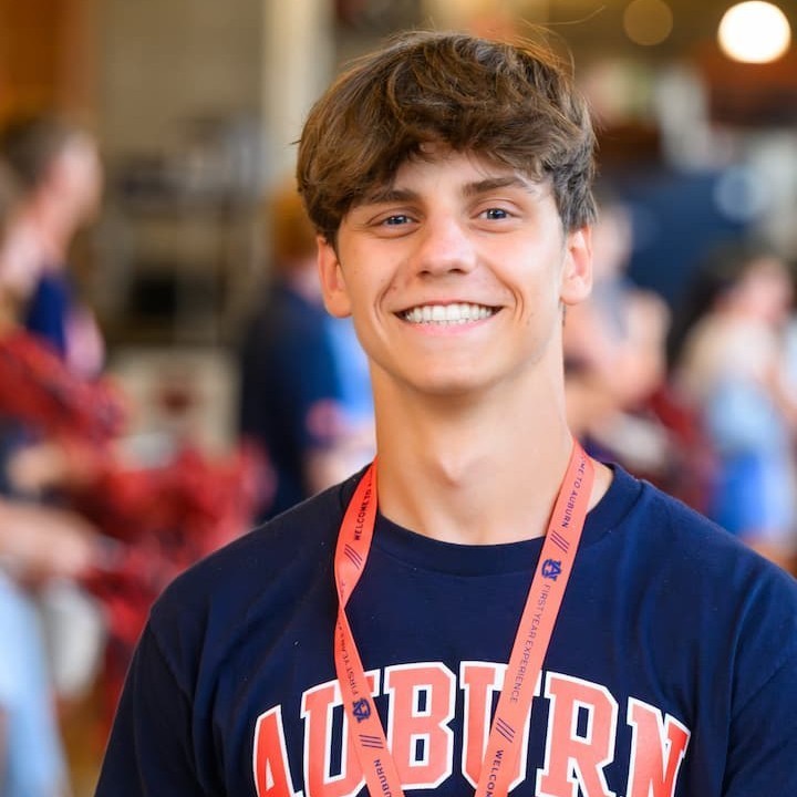 student in an Auburn shirt