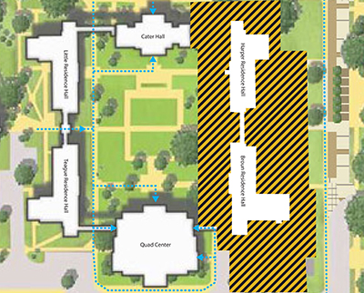 Area closed for residence halls renovations