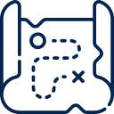 Map icon representing guidance and support