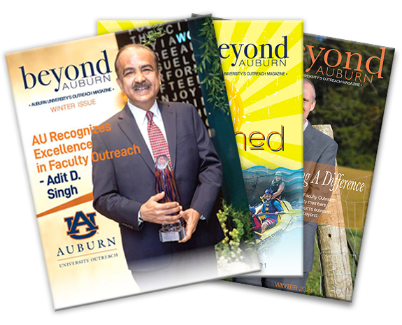 Screenshot of Auburn Outreach magazine copies