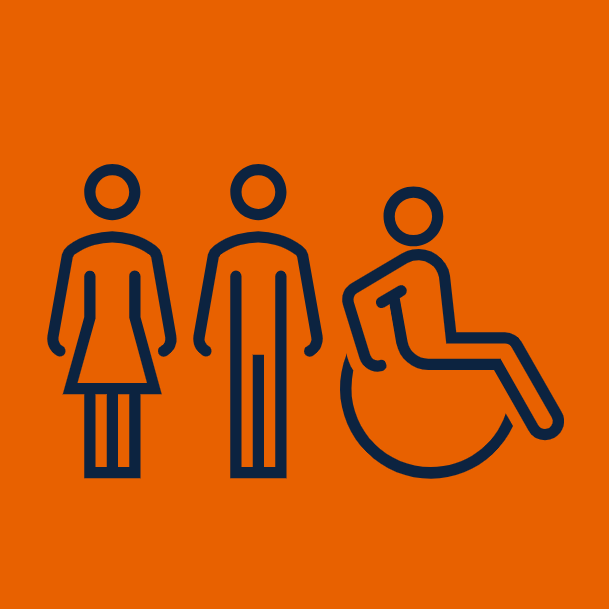Icon images of Female figure, male figure, and person in wheelchair.