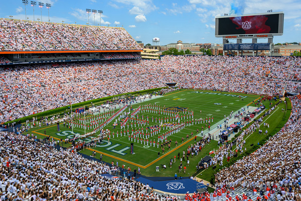crowd on gameday inside Jordan-Hare Stadium