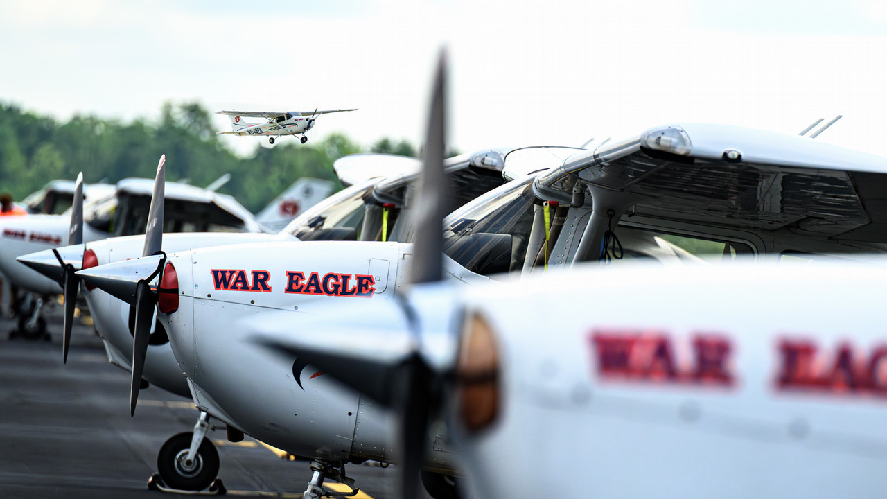planes lined up printed with War Eagle 