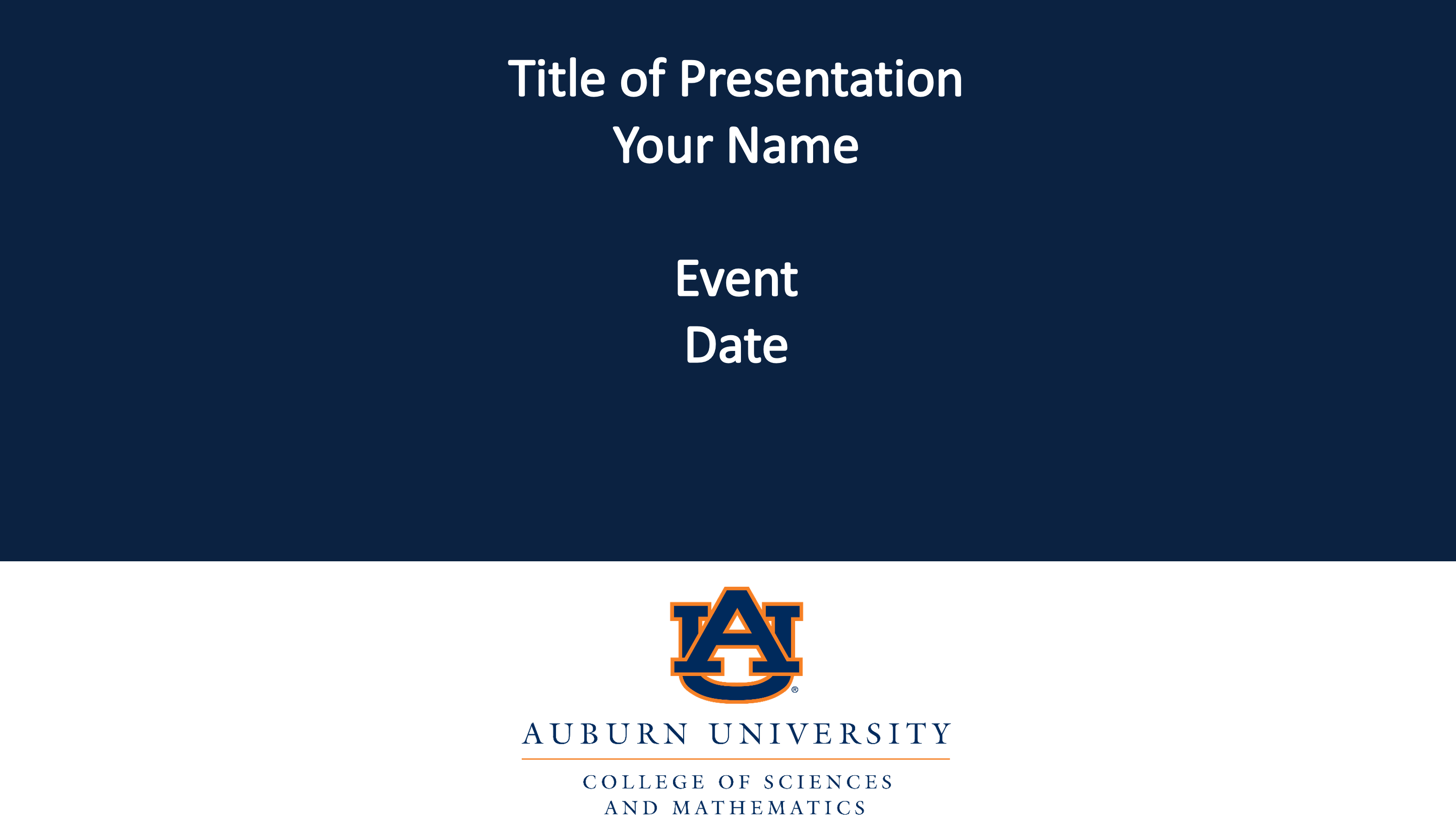 PowerPoint Template with Presentation Title and Name Goes Here
