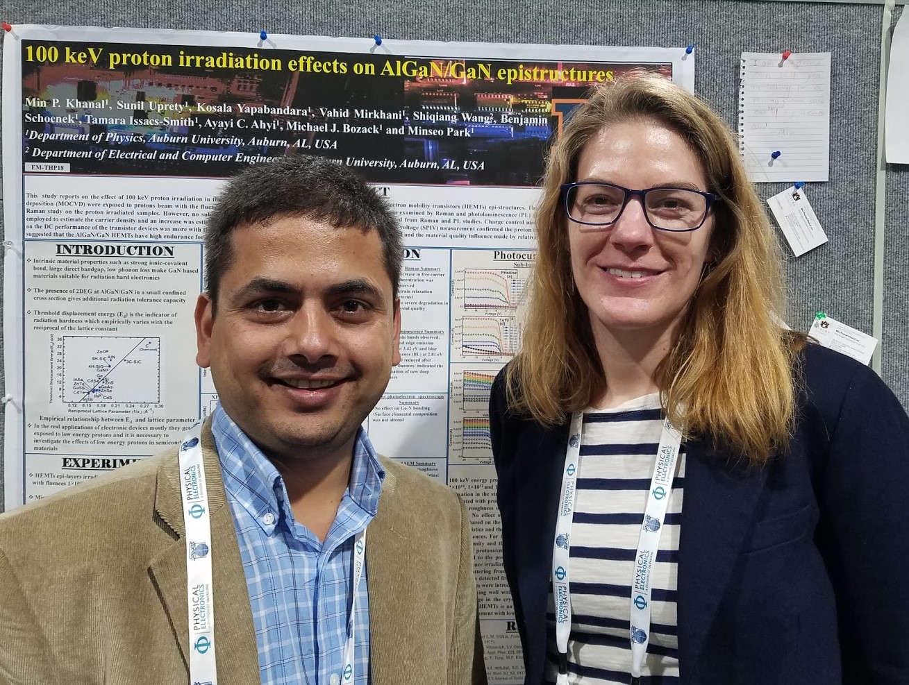 Graduate Student Min Khanal wins the Electronic Materials and Photonics Division Student Poster Award.