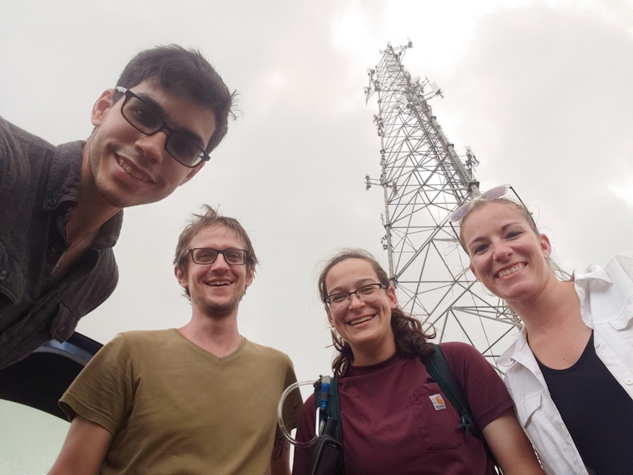 Auburn and University of Puerto Rico team members David, Tom, Marisa, and Laura take a break from field work at the Island Queen iron deposit in Puerto Rico.