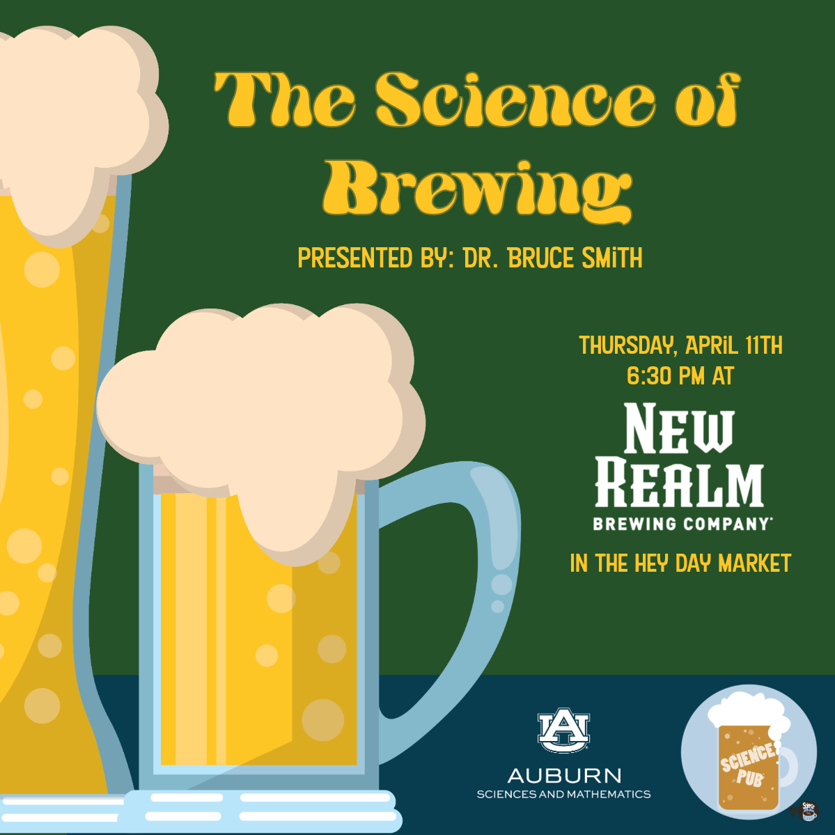 Join us for the Science of Brewing on April 11 at the New Realm Brewing Company Hey Day Market