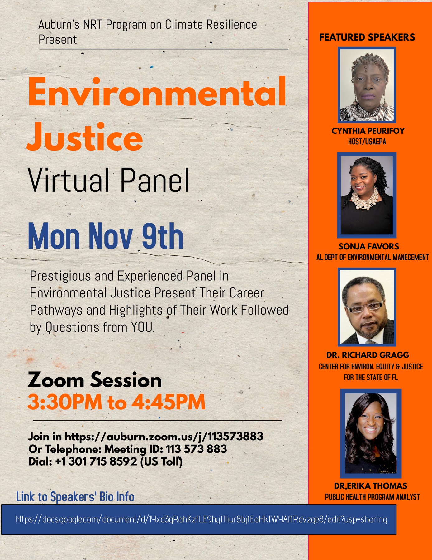 Virtual Environmental Justice Panel