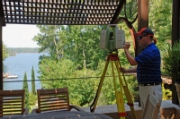 Tyler Jones using lidar equipment