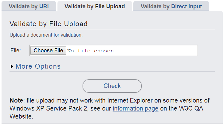 Validate by File Upload interface
