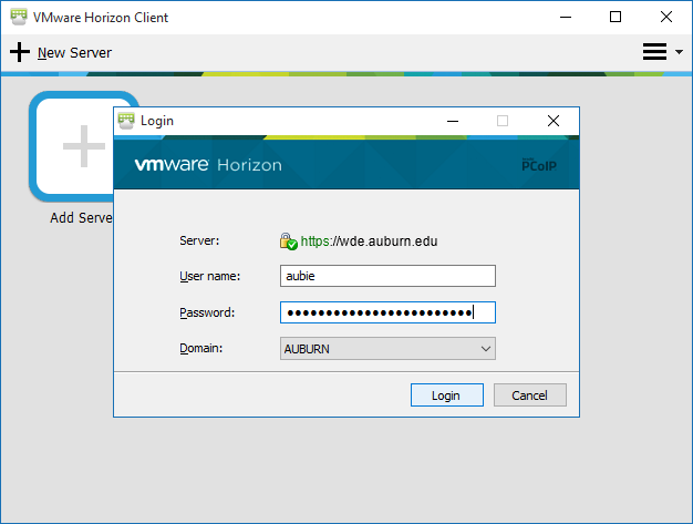 vmware horizon view client cannot press enter button