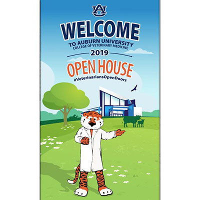 The welcome screen for the Vet School Open House App