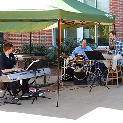Staff members playing music during OIT's Employee Appreciation Day