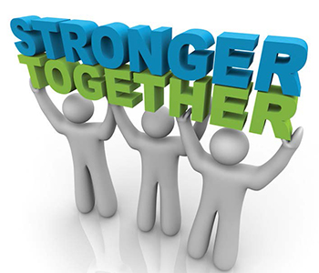 Stronger together graphic.