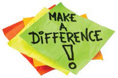 Colored post-it notes that say Make a Difference
