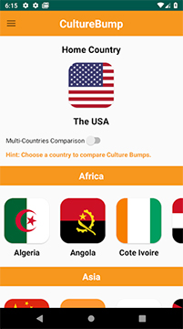 Screenshot of the Culture bump app