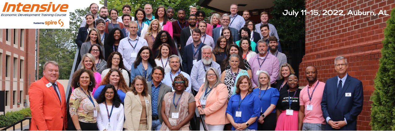 Participants in a course and text Intensive Economic Development Training Course fueled by Spire. July 11-15, 2022