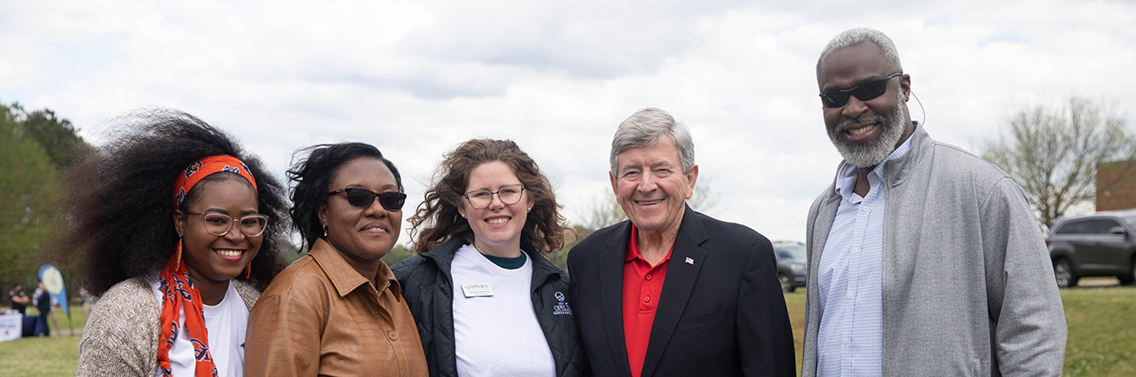 Dr. Cook, DR. Quansah, Mayor Fuller, Rosanna, and Mac-Jane Crayton at the Festival