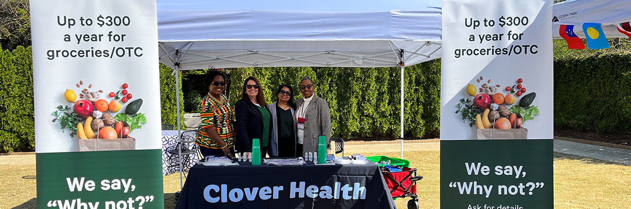 Dr. Quansah with representatives from Clover Health