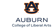 Interlocking AU in blue with orange outline, College of Liberal Arts