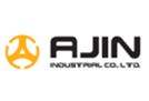 Yellow circle with black letters AJIN, Industrial Co. LTD