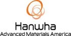 Gold interlocking circles with words Hanwha - Advanced Materials America