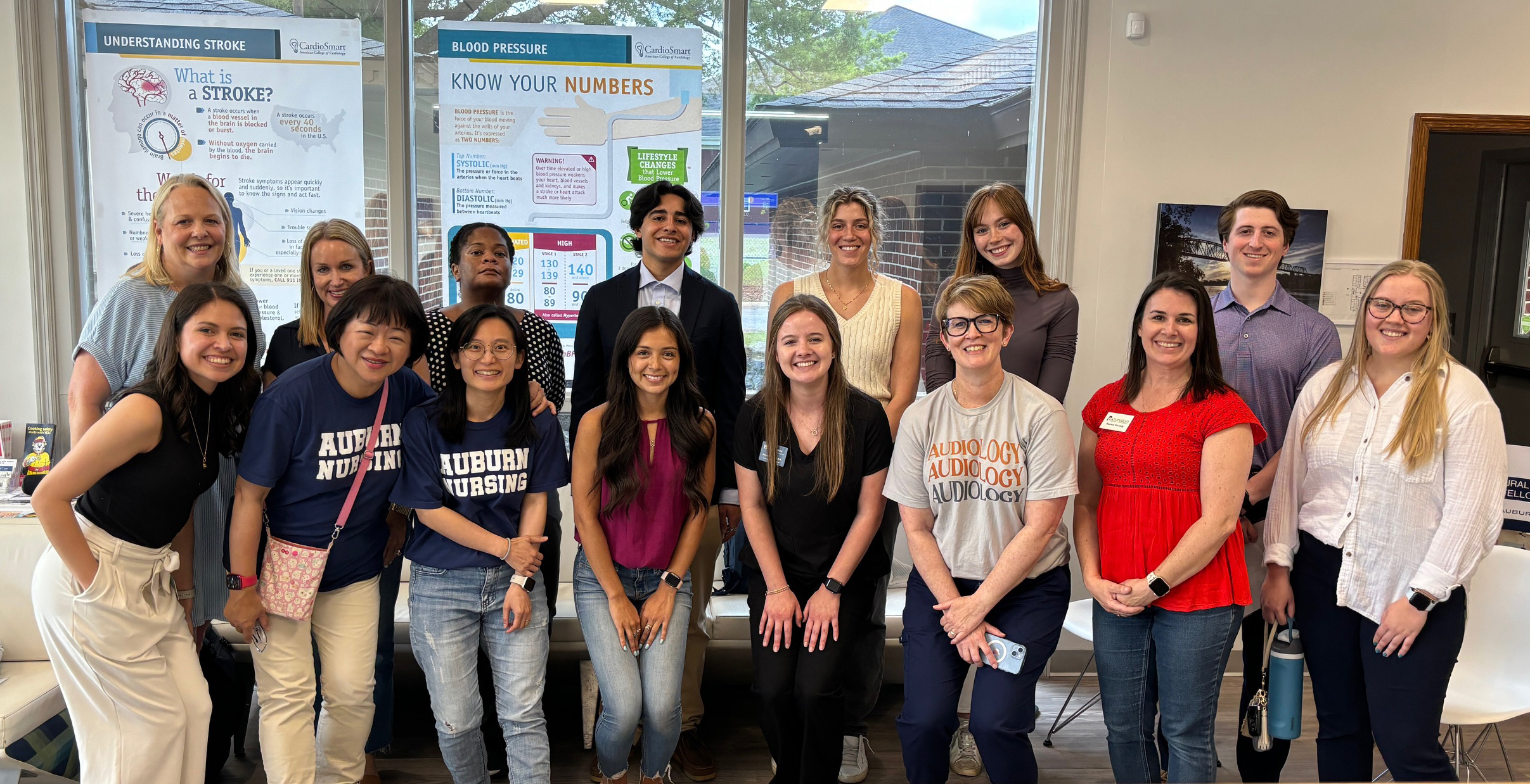 County Extension Coordinator, Rachel Snoddy, accompanied by a group of Auburn University Students and Faculty at the Chambers County Health and Wellness Center