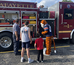 Aubie visits Chambers County Community Health and Wellness Center