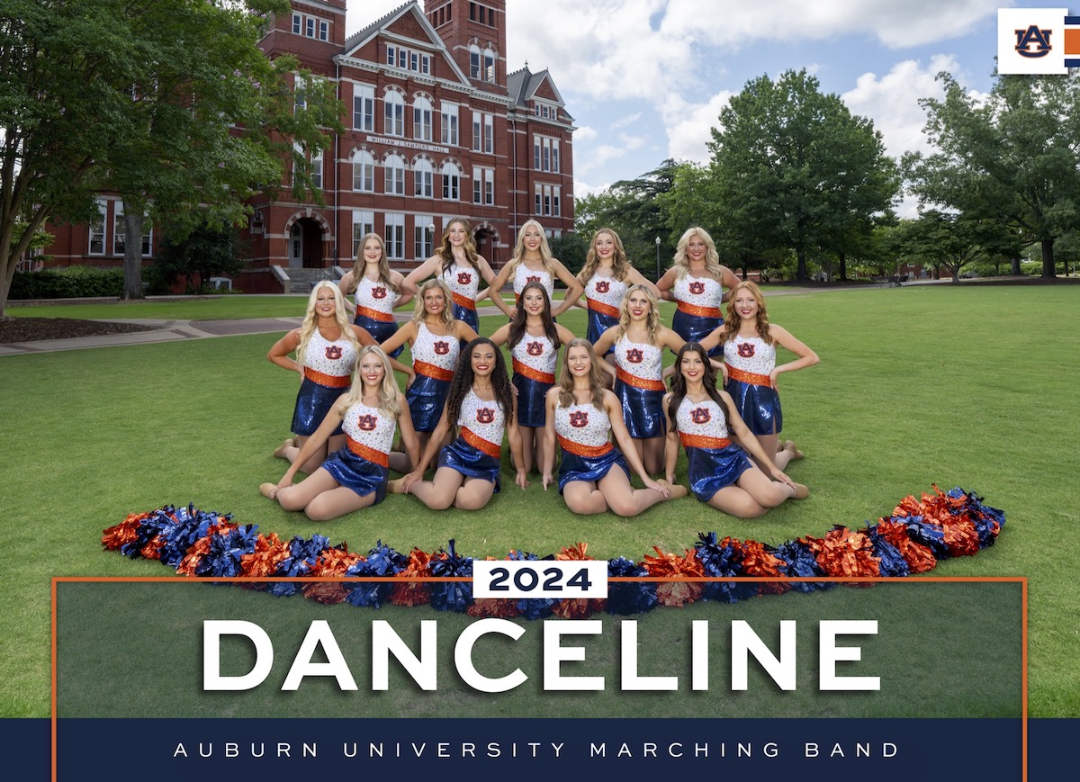 2024 Danceline posing in front of Samford Hall