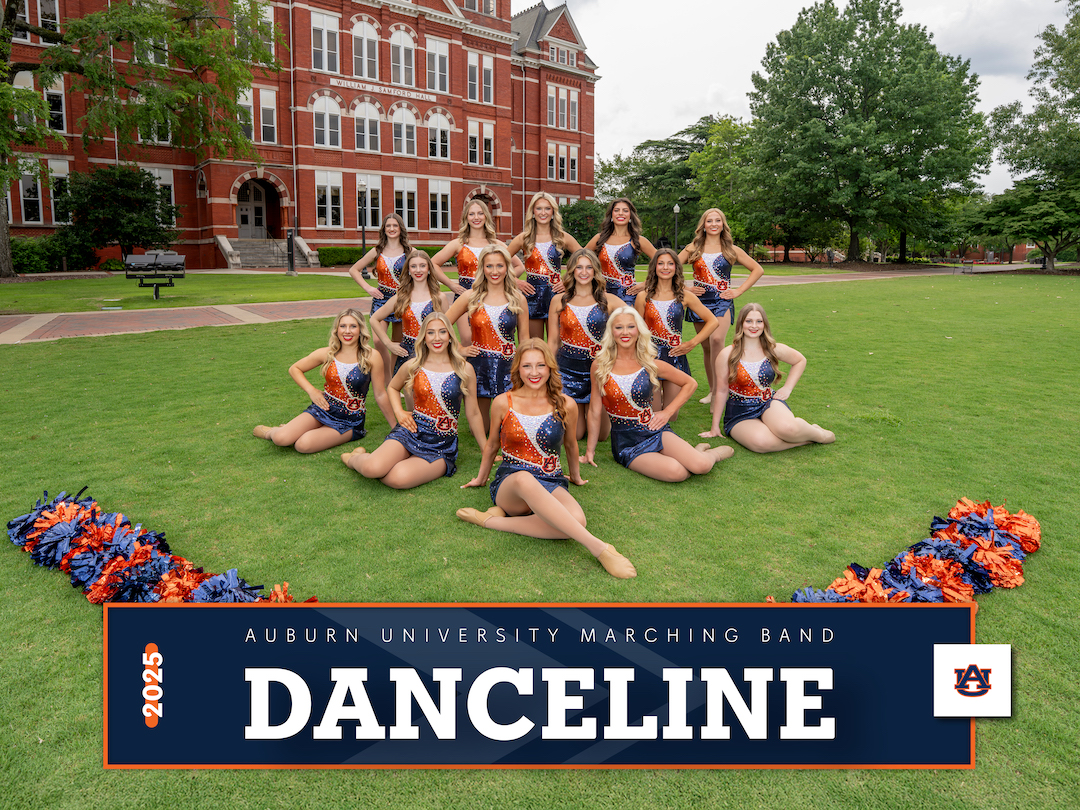 2025 Danceline posing in front of Samford Hall